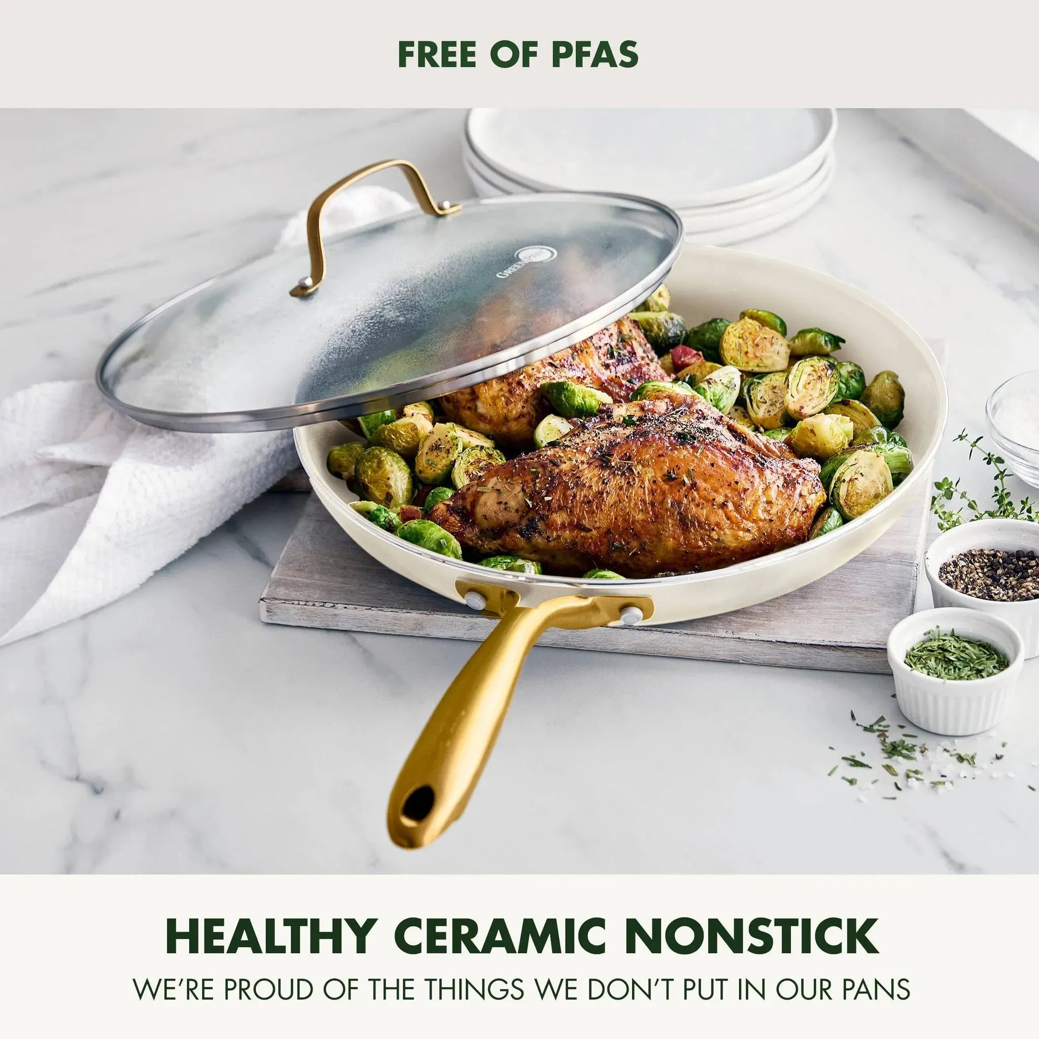 12" Ceramic Nonstick Covered Aluminum Fry Pan