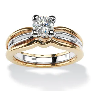 .98 TCW CZ Solitaire Ring in Gold-Plated