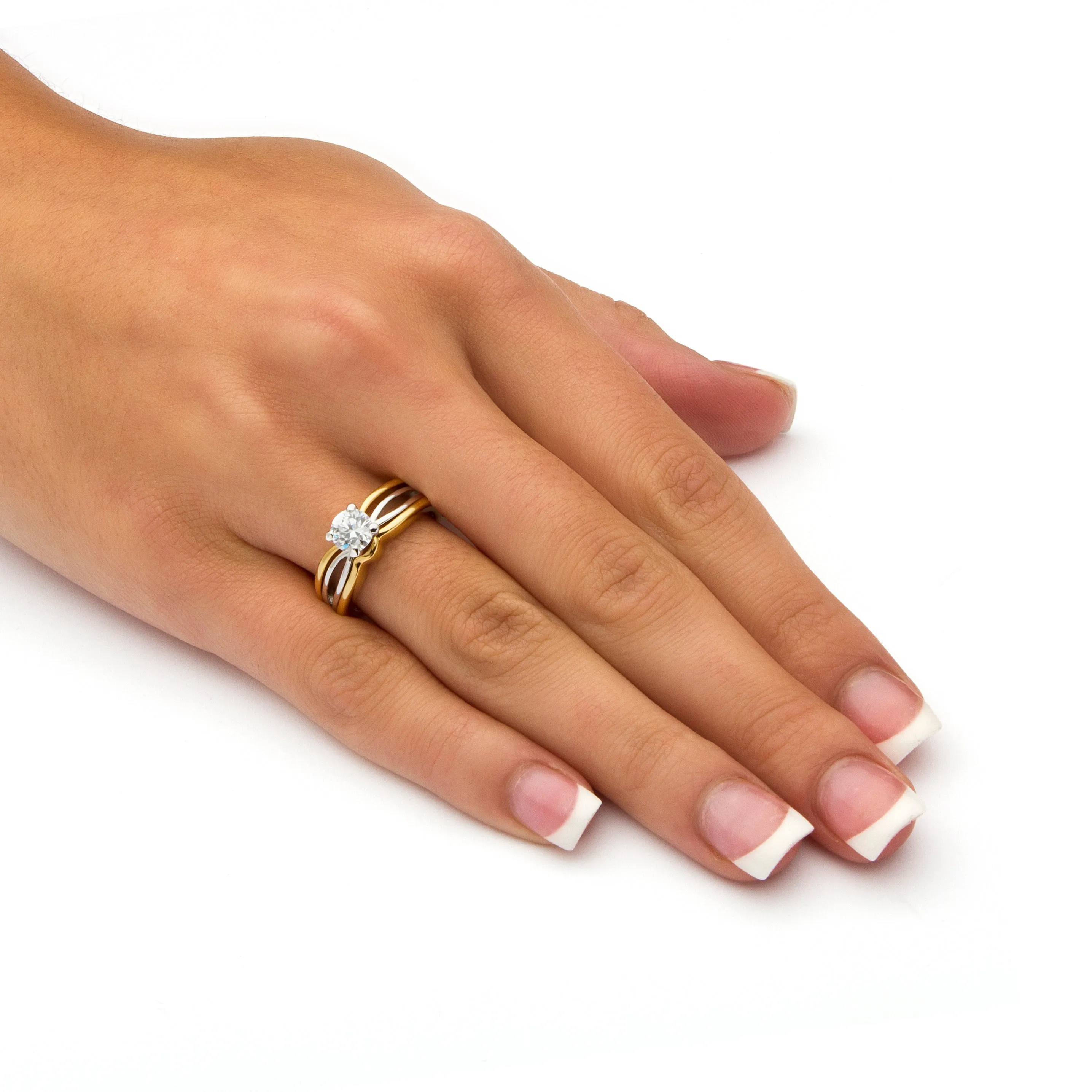 .98 TCW CZ Solitaire Ring in Gold-Plated