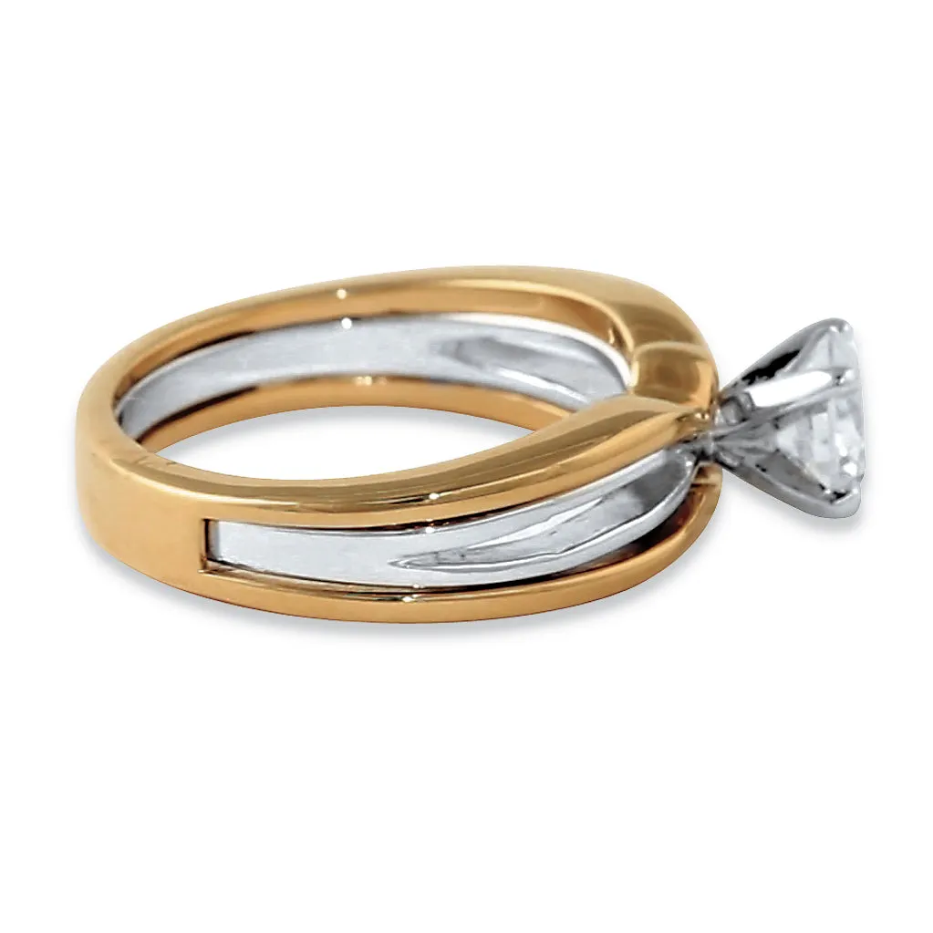 .98 TCW CZ Solitaire Ring in Gold-Plated