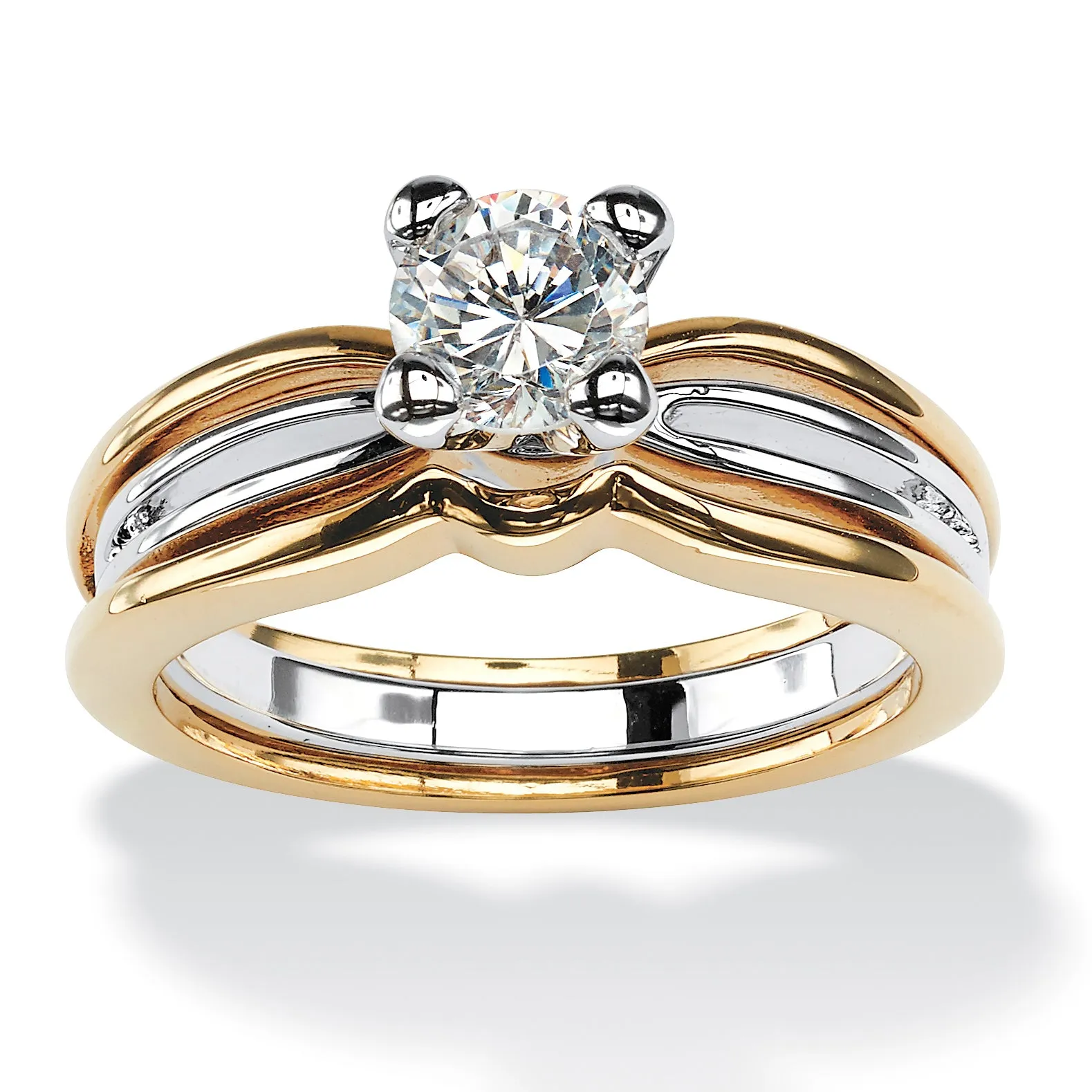 .98 TCW CZ Solitaire Ring in Gold-Plated