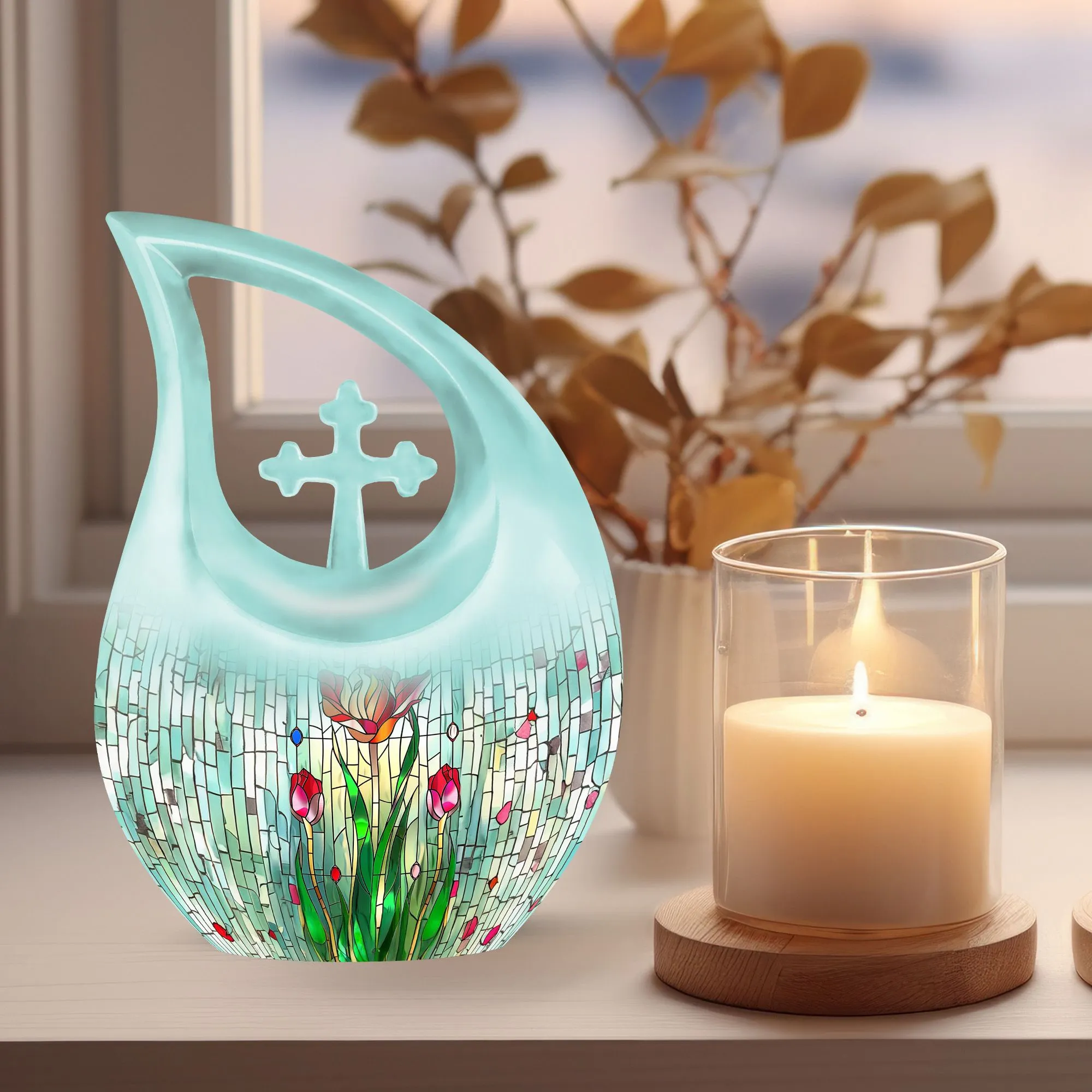 A Stained Glass Urn; Timeless Memorial for Cherished Ones