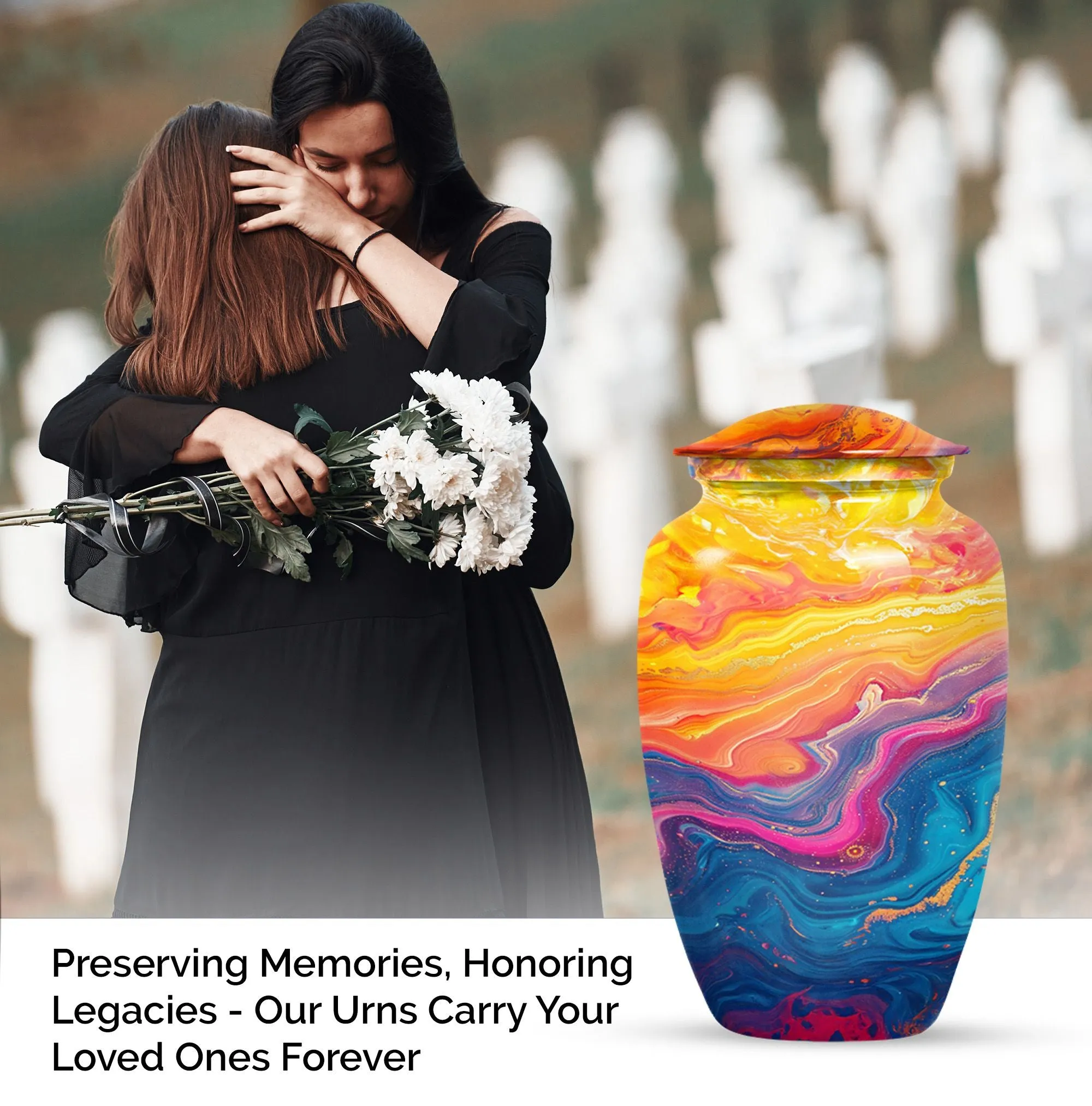 Abstract Eternity Tribute: Funeral Urn for Mom Ashes