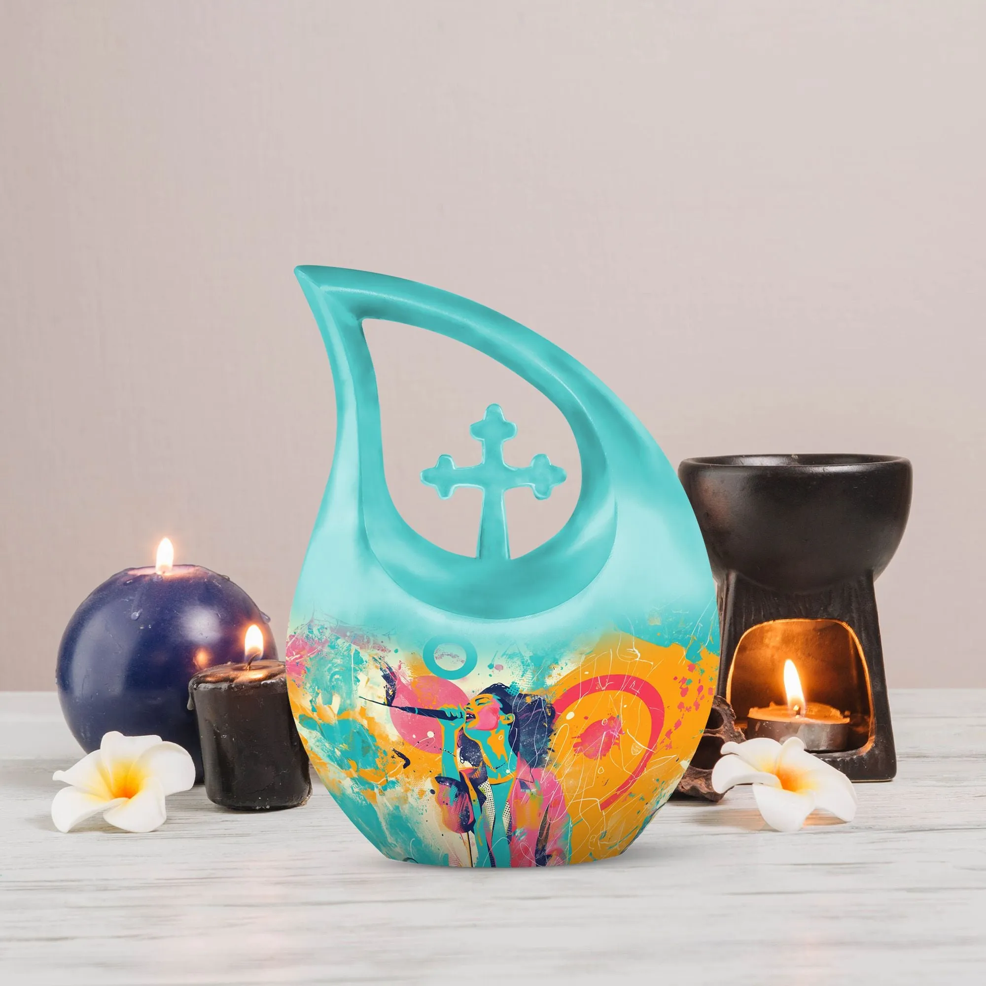 Abstract Sonic Colors Remembrance Art - Customizable Urn