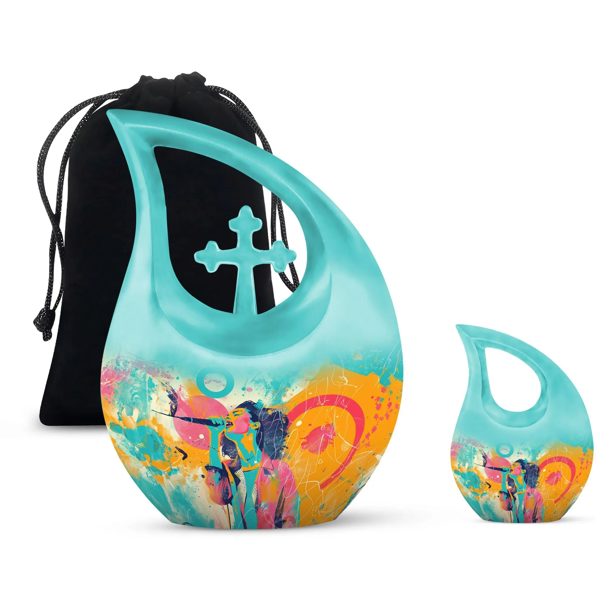 Abstract Sonic Colors Remembrance Art - Customizable Urn