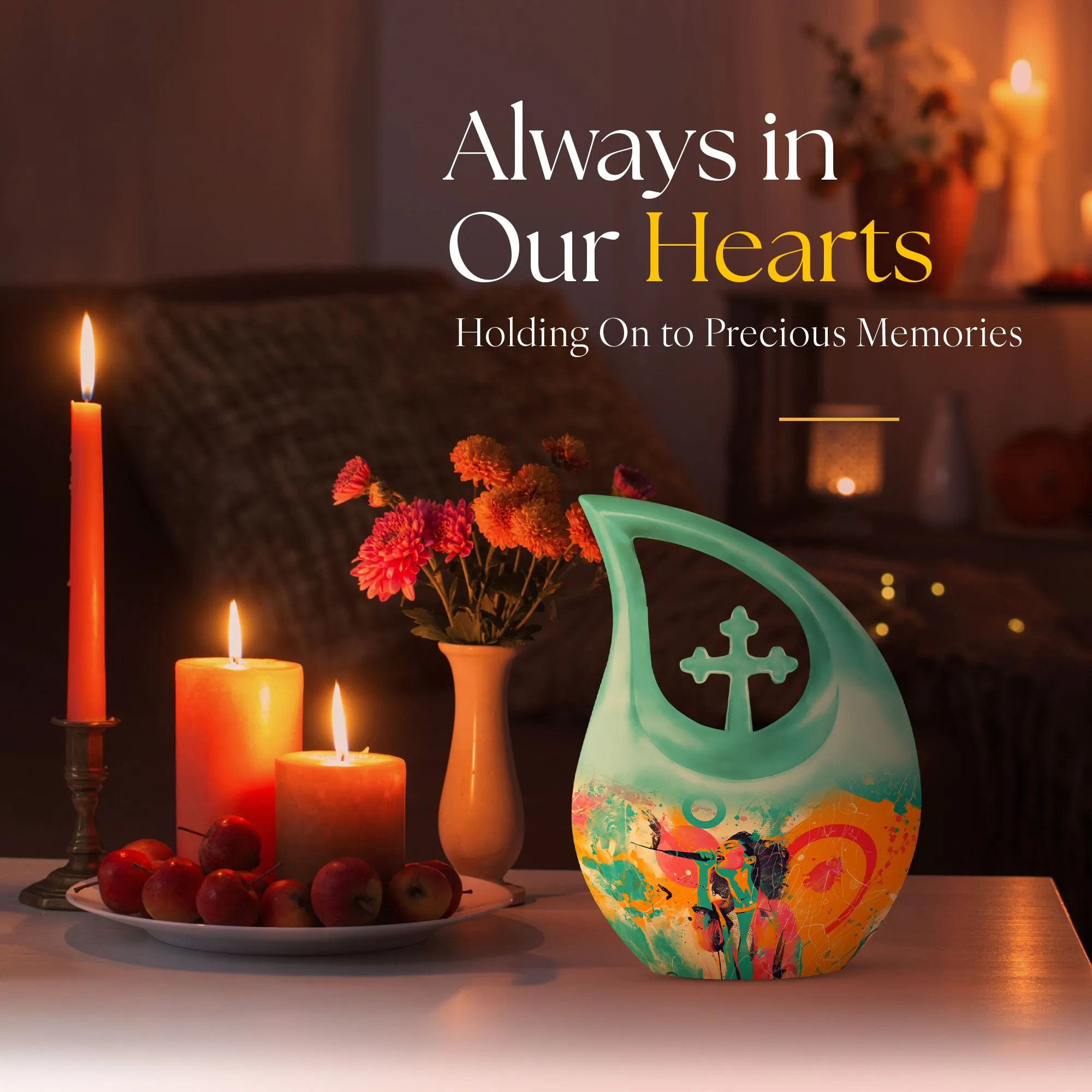 Abstract Sonic Colors Remembrance Art - Customizable Urn