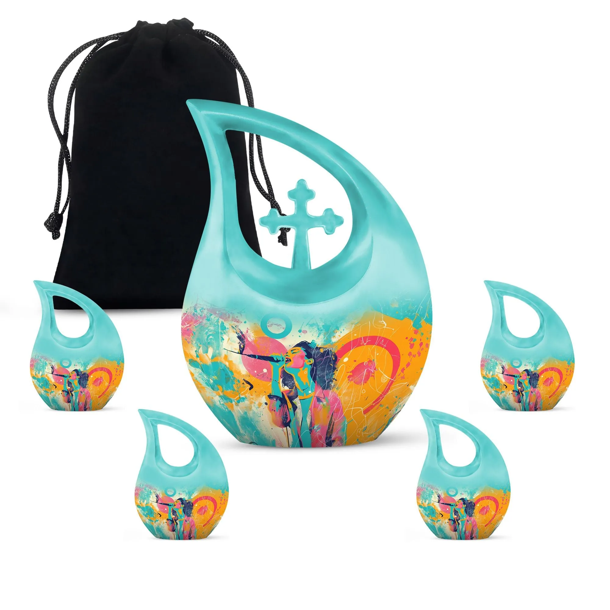 Abstract Sonic Colors Remembrance Art - Customizable Urn