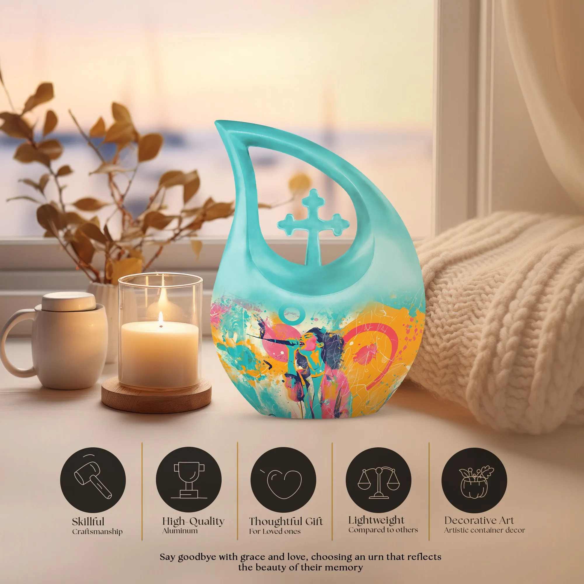 Abstract Sonic Colors Remembrance Art - Customizable Urn