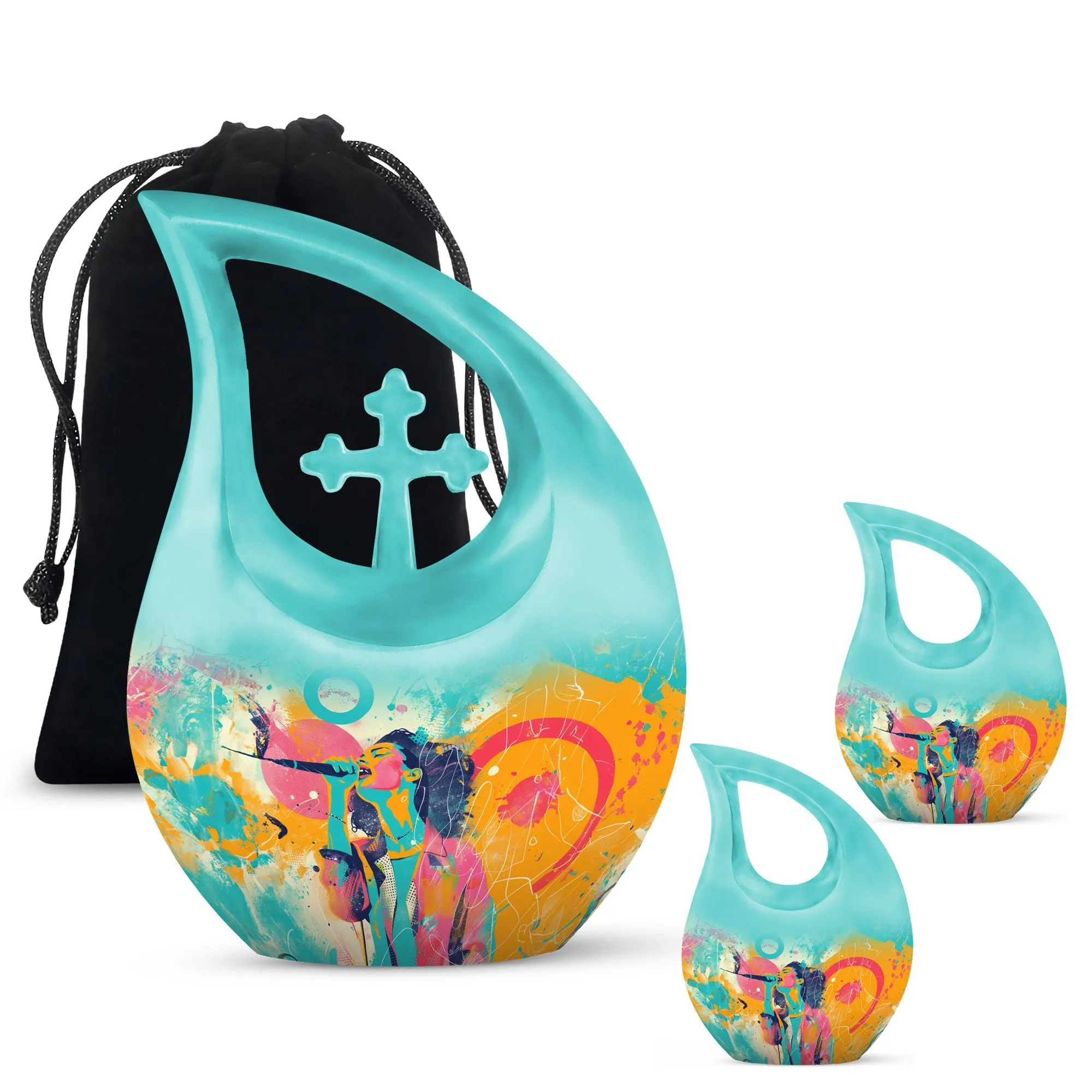 Abstract Sonic Colors Remembrance Art - Customizable Urn
