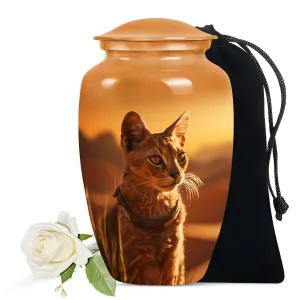 Abyssinian Cat Pet Cremation Urn for Ashes Custom Urn