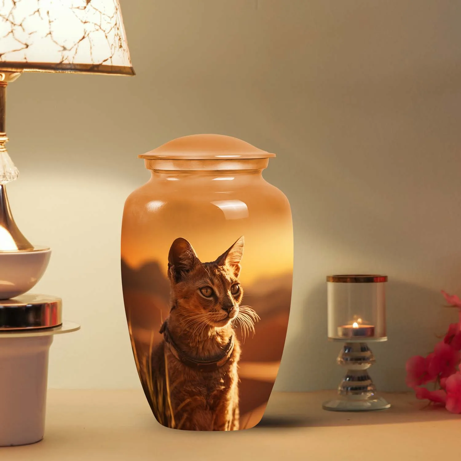 Abyssinian Cat Pet Cremation Urn for Ashes Custom Urn