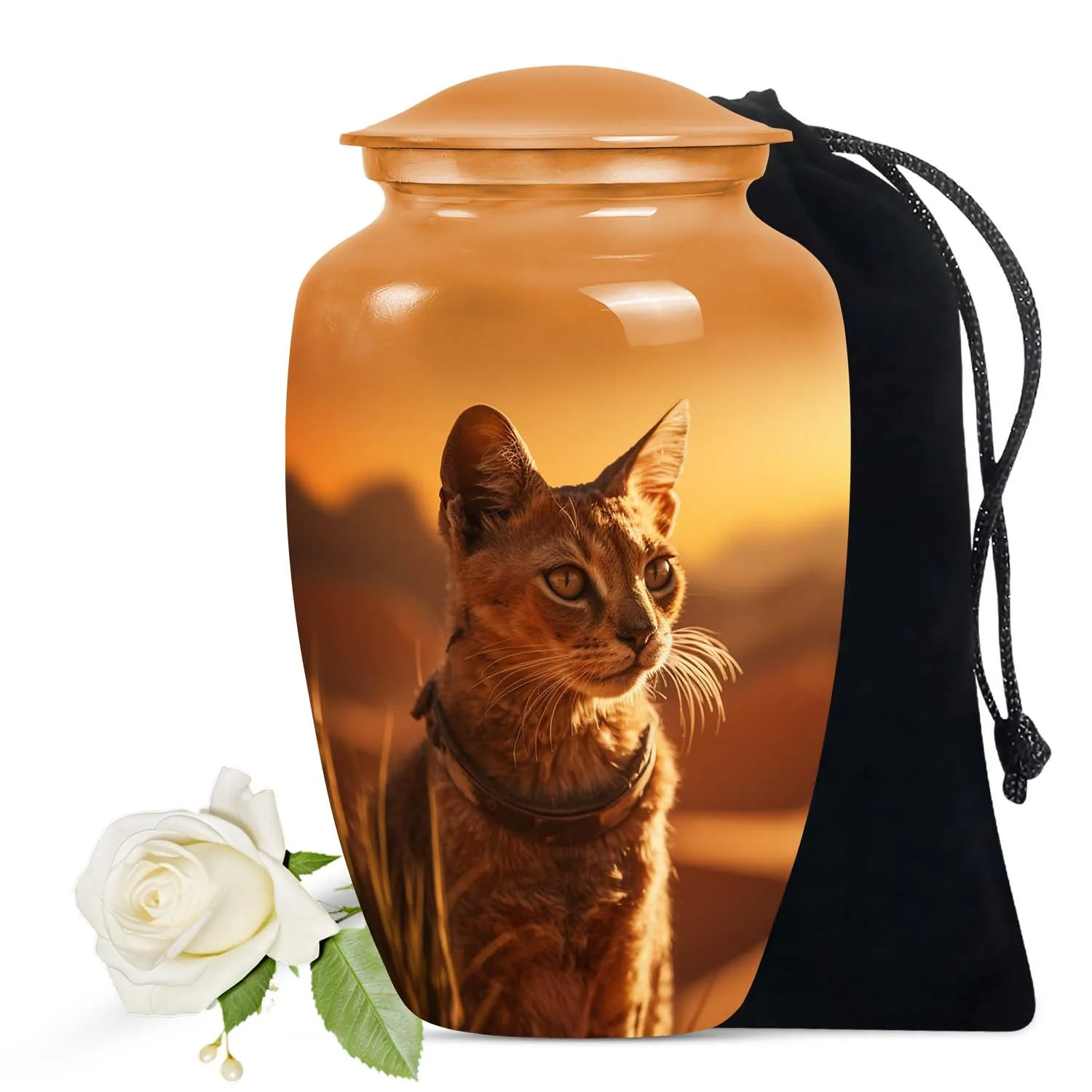 Abyssinian Cat Pet Cremation Urn for Ashes Custom Urn