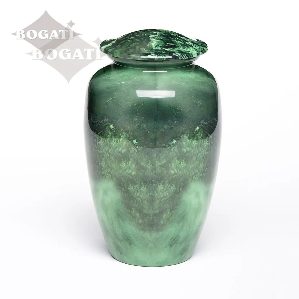 ADULT Classic Alloy Urn -9003-  Malachite Green Swirl