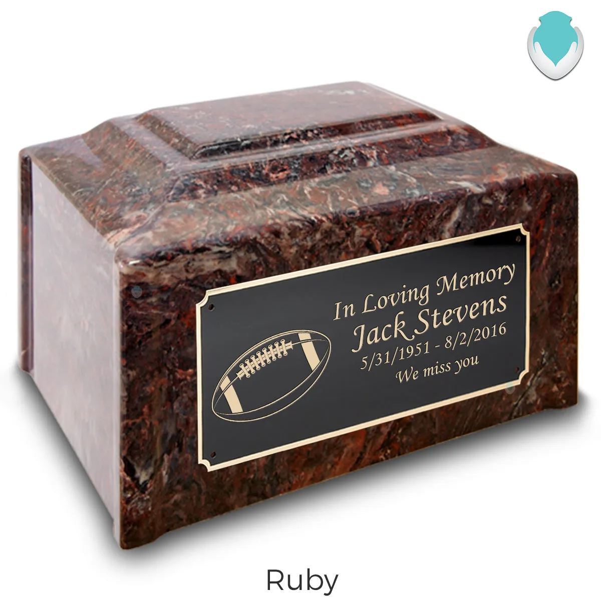 Adult Devotion Football Cultured Marble Urns for Ashes