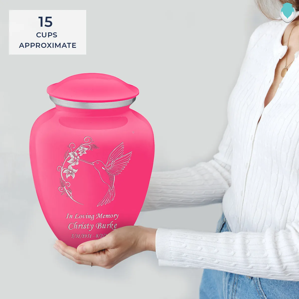 Adult Embrace Bright Pink Hummingbird Cremation Urn