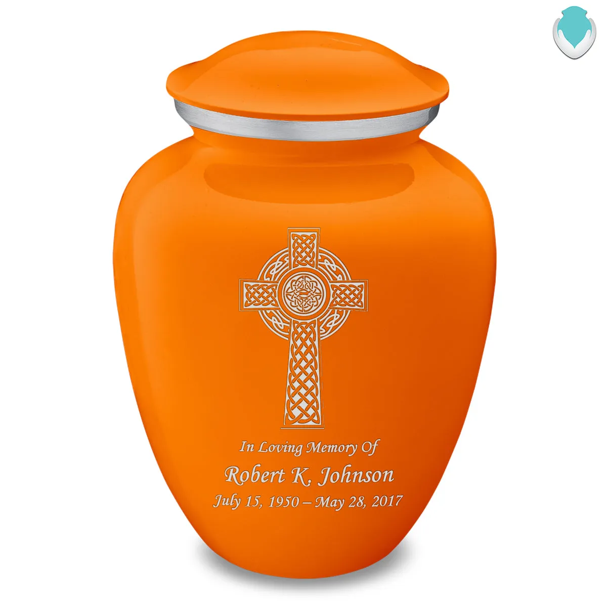 Adult Embrace Burnt Orange Celtic Cross Cremation Urn