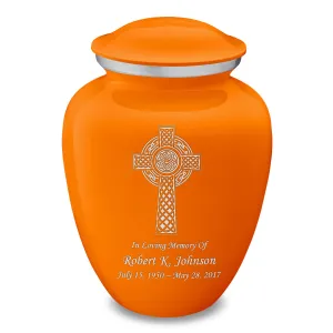 Adult Embrace Burnt Orange Celtic Cross Cremation Urn