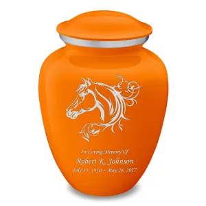 Adult Embrace Burnt Orange Horse Cremation Urn