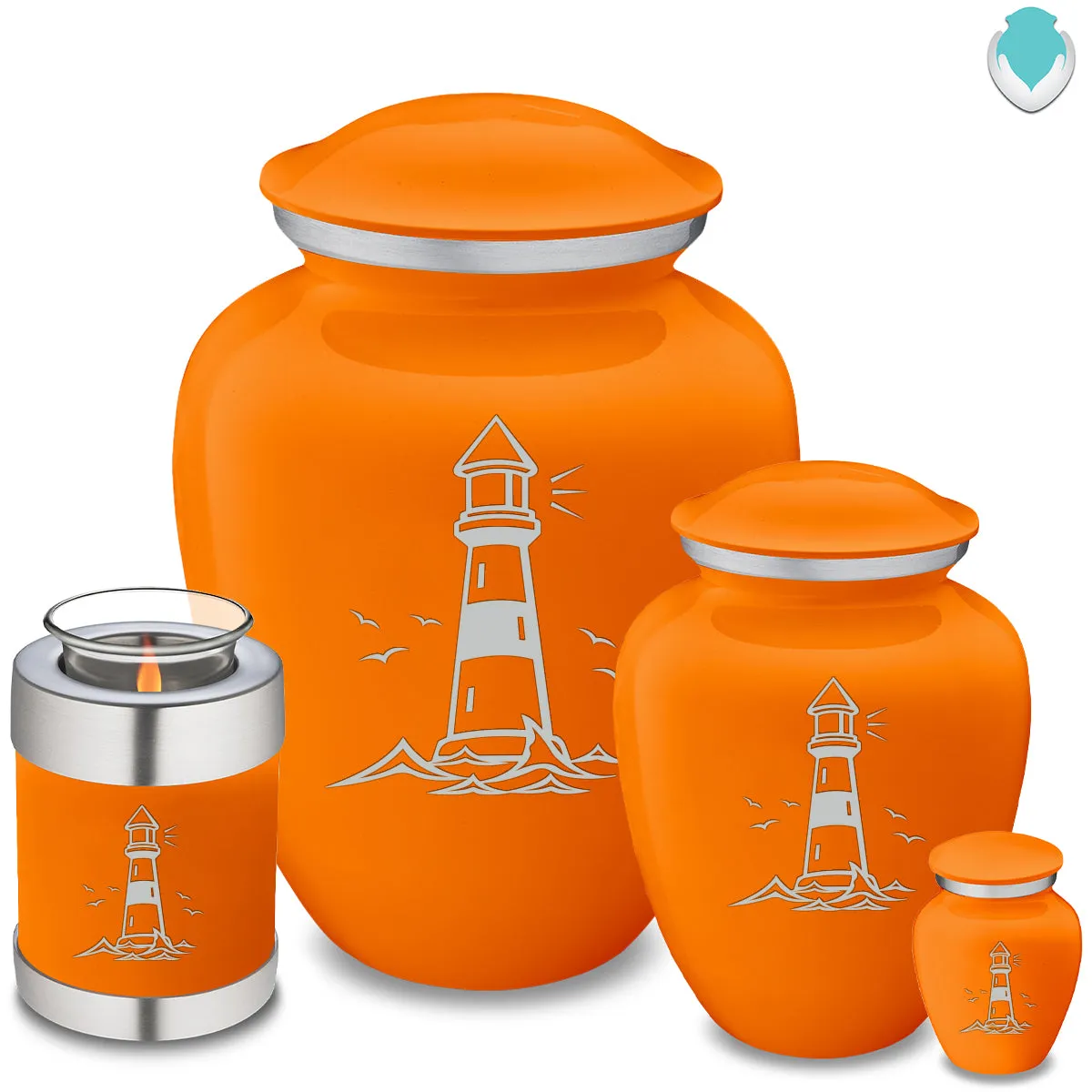 Adult Embrace Burnt Orange Lighthouse Cremation Urn