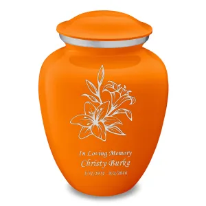 Adult Embrace Burnt Orange Lily Cremation Urn