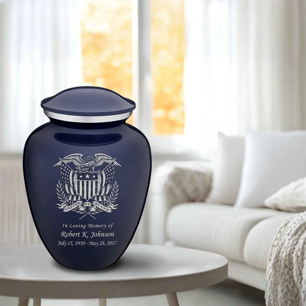 Adult Embrace Cobalt Blue American Glory Cremation Urn