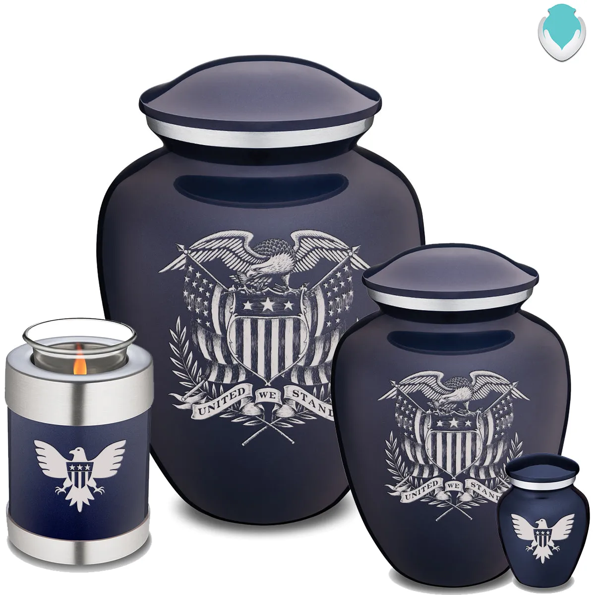 Adult Embrace Cobalt Blue American Glory Cremation Urn