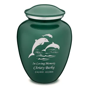Adult Embrace Green Dolphins Cremation Urn