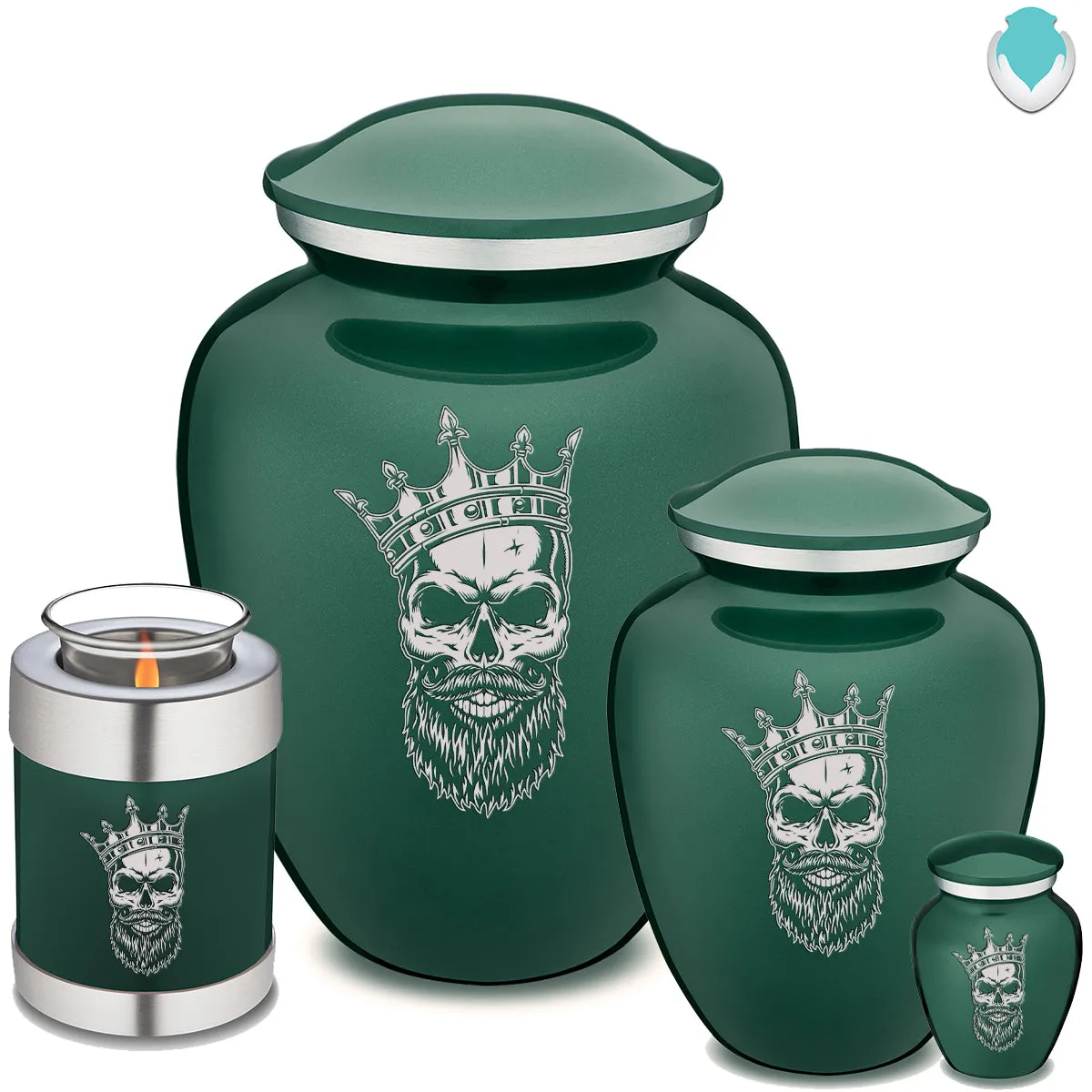 Adult Embrace Green Skull Cremation Urn