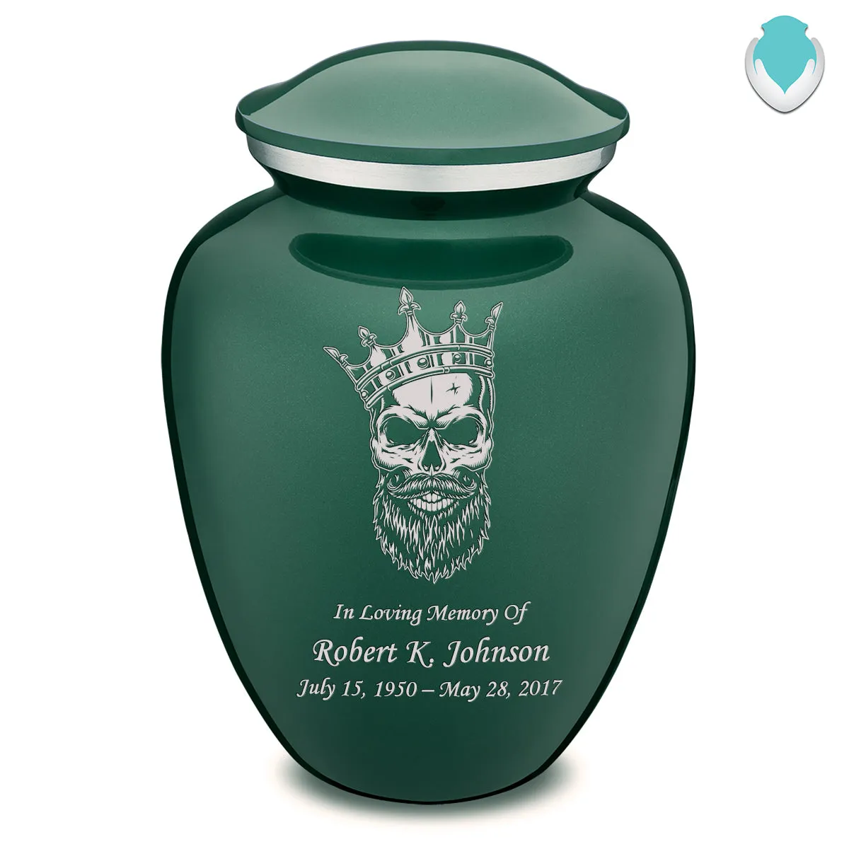 Adult Embrace Green Skull Cremation Urn