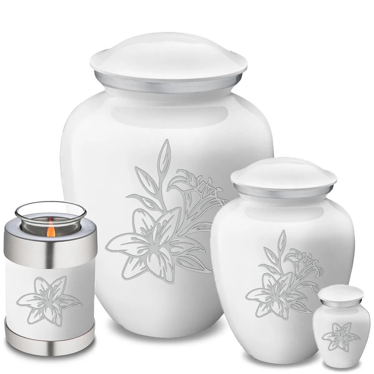 Adult Embrace White Lily Cremation Urn