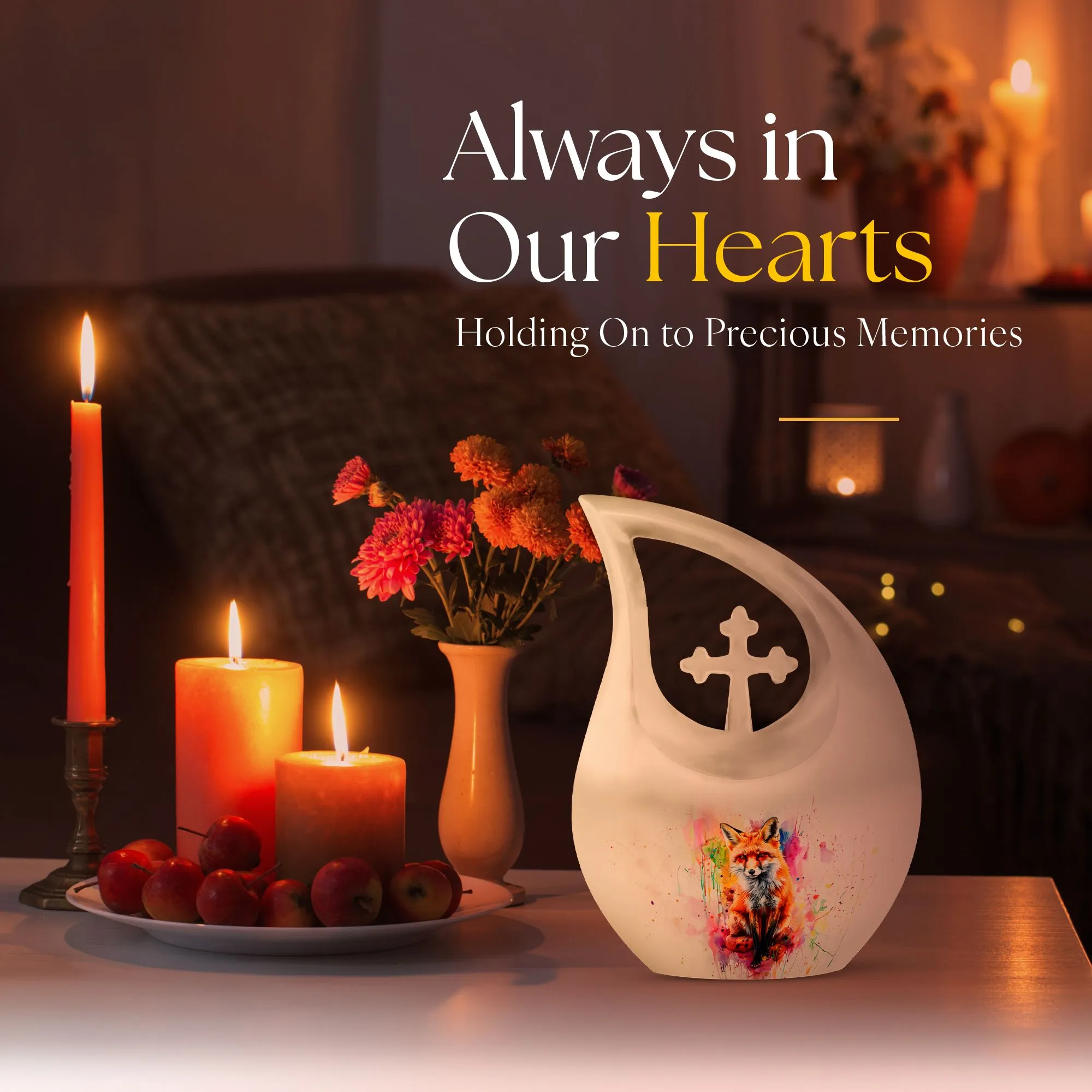 Affordable Fox Urn: Memorial Cremation Urn for Human Ashes