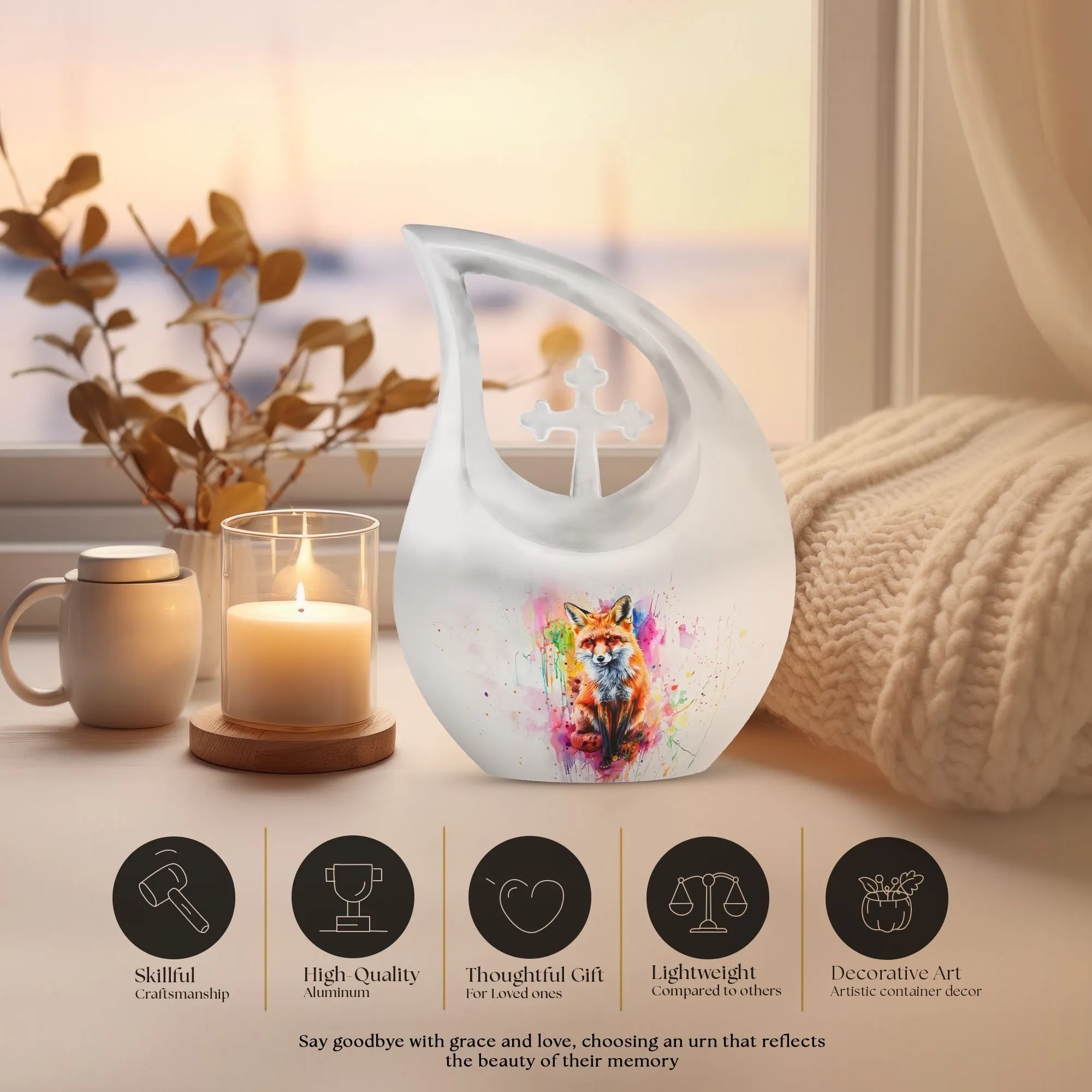 Affordable Fox Urn: Memorial Cremation Urn for Human Ashes