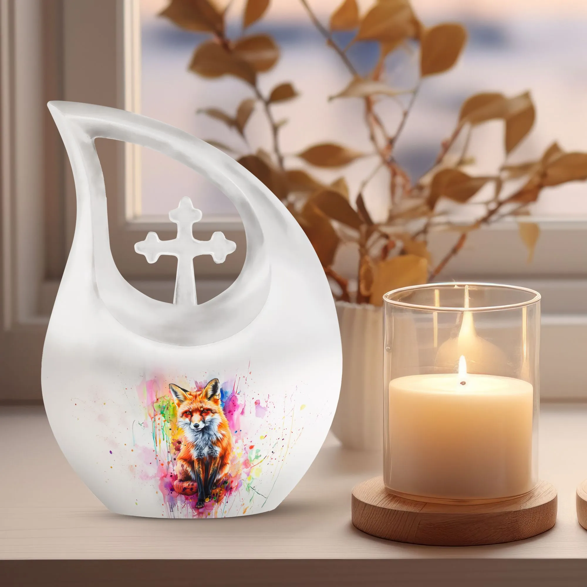 Affordable Fox Urn: Memorial Cremation Urn for Human Ashes