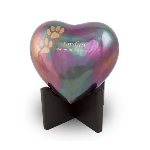 Arielle Raku Pet Paw Heart Keepsake