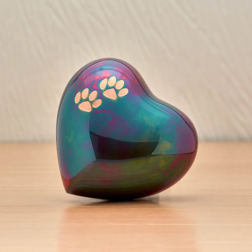 Arielle Raku Pet Paw Heart Keepsake