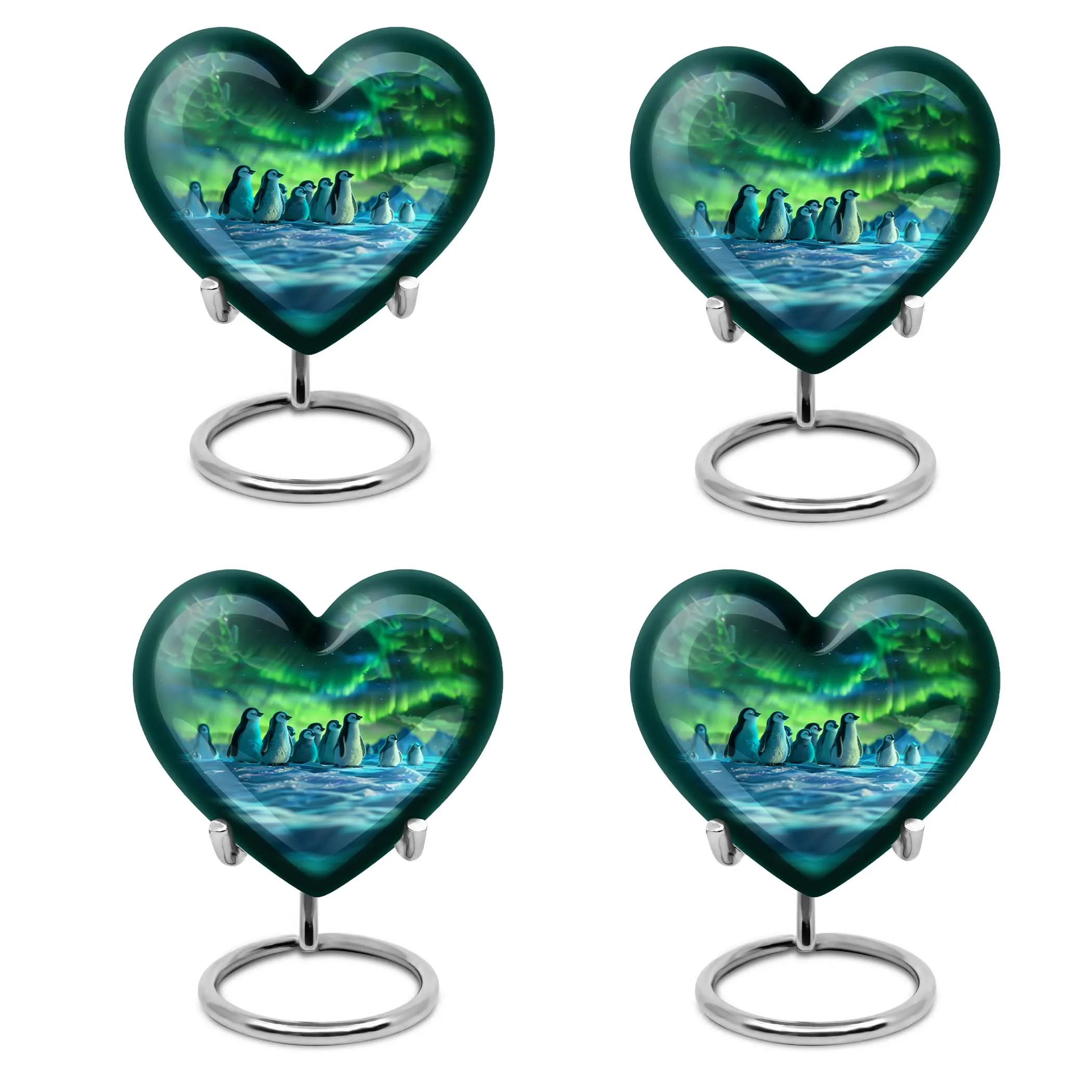 Artistic Penguin Urn: Heart-Shaped Burial Medium Size Urns