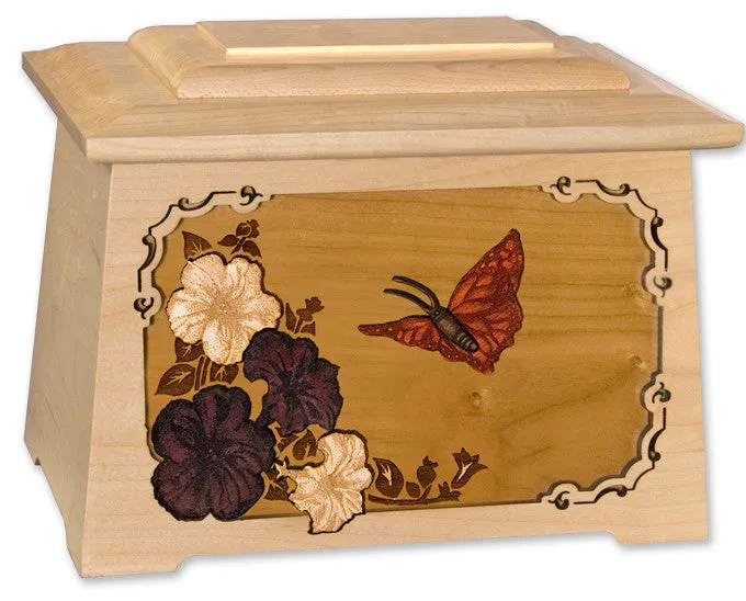 Astoria Butterfly Cremation Urn with Dimensional Art Inlay