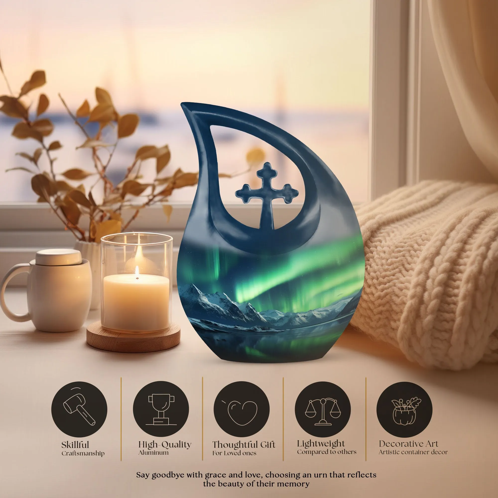 Aurora Urn: Perfect Memorials Cremation Urn For Human Ashes