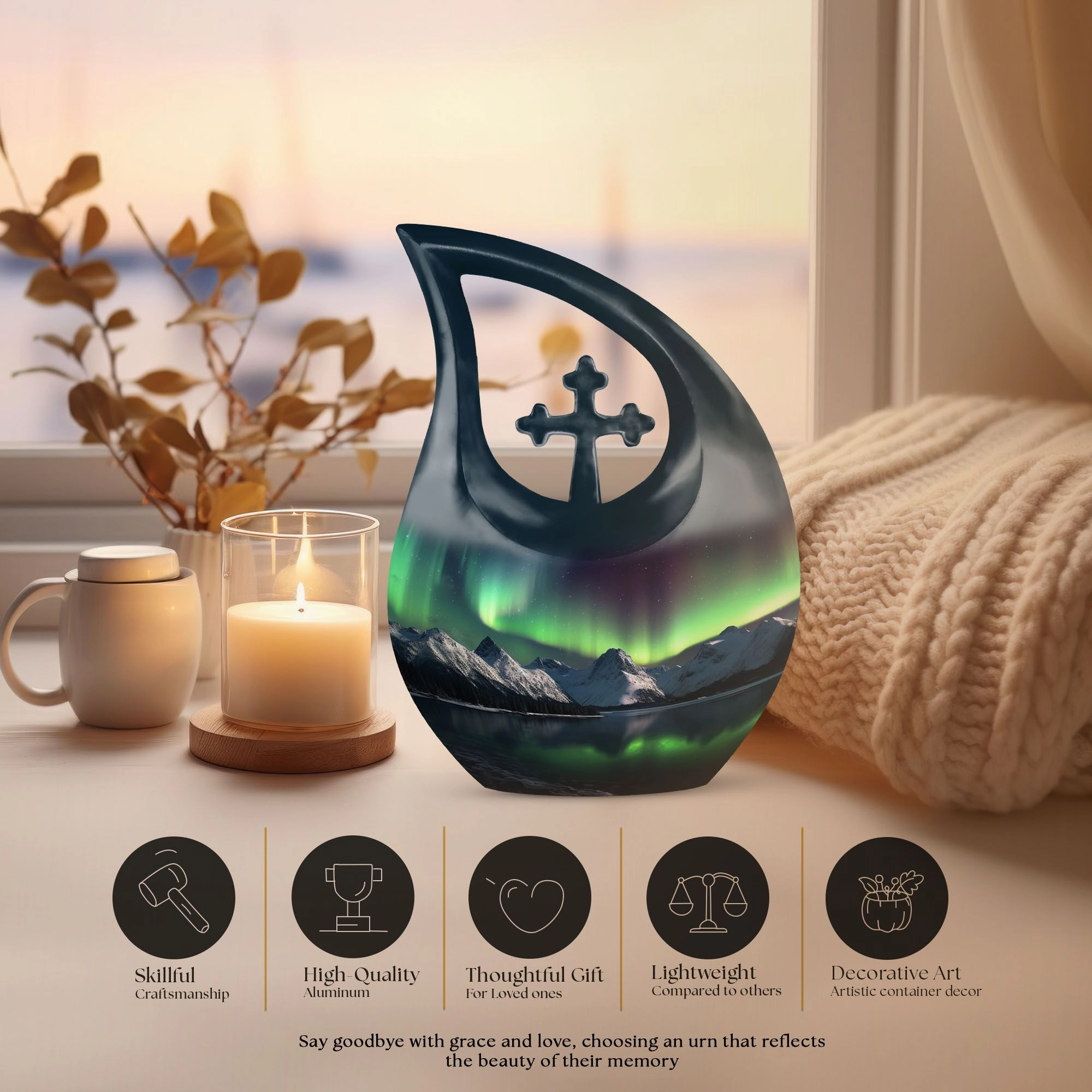 Aurora Urn: Memorial Cremation Urn For Human ashes