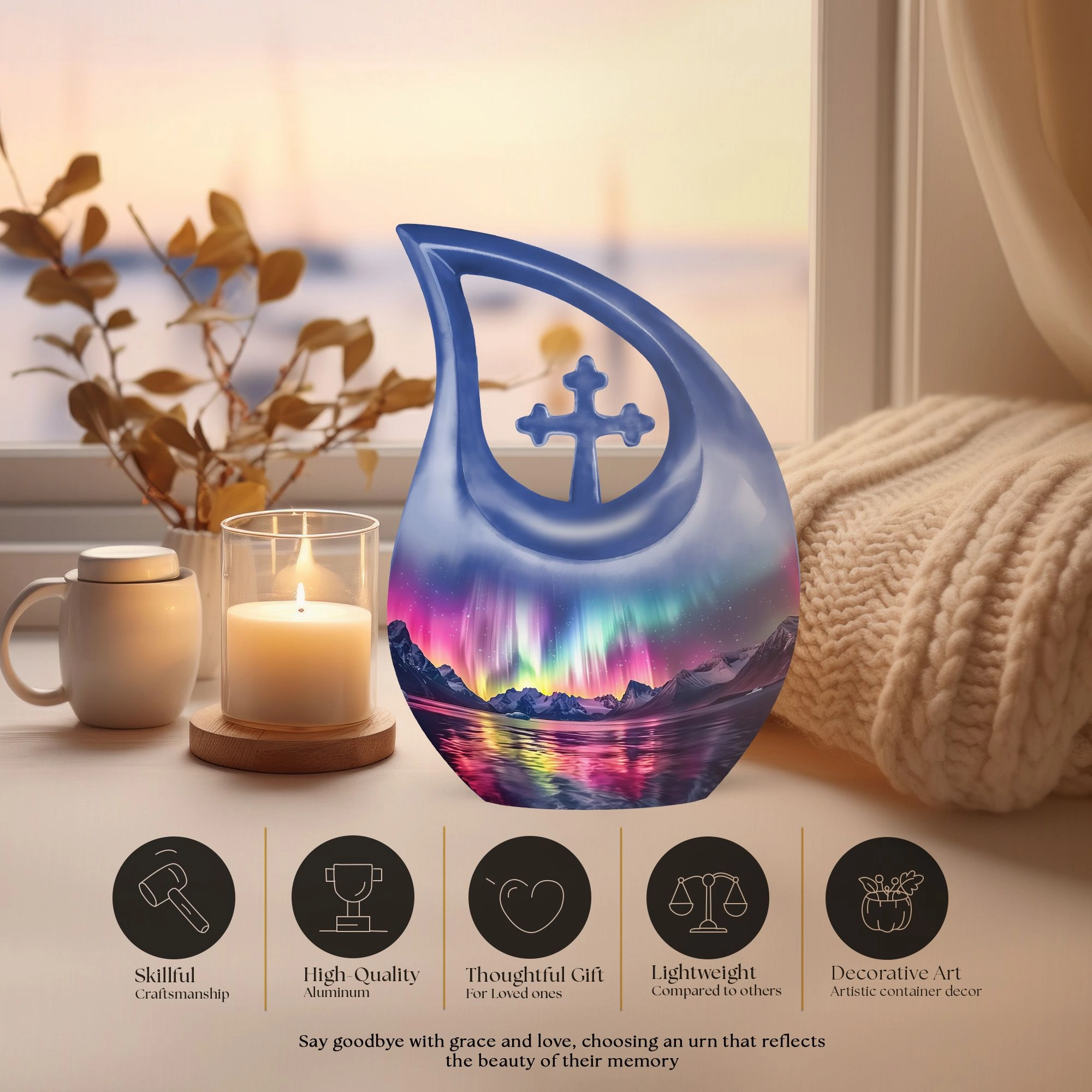 Aurora Urn: Perfect Memorials Cremation Urn For Human Ashes