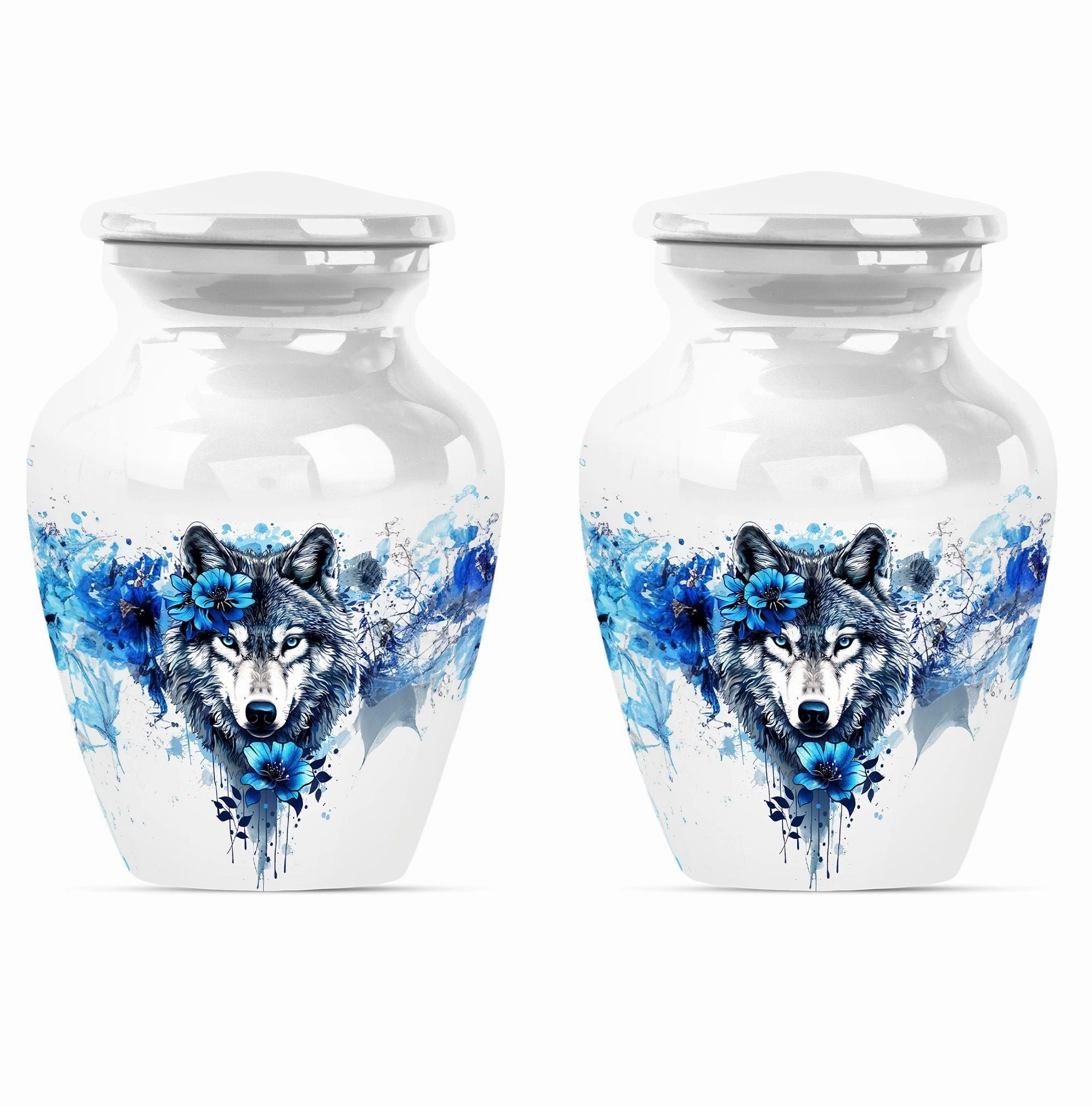 Aurora: Wolf-theme Large Cremation Urn for Cherished Ashes