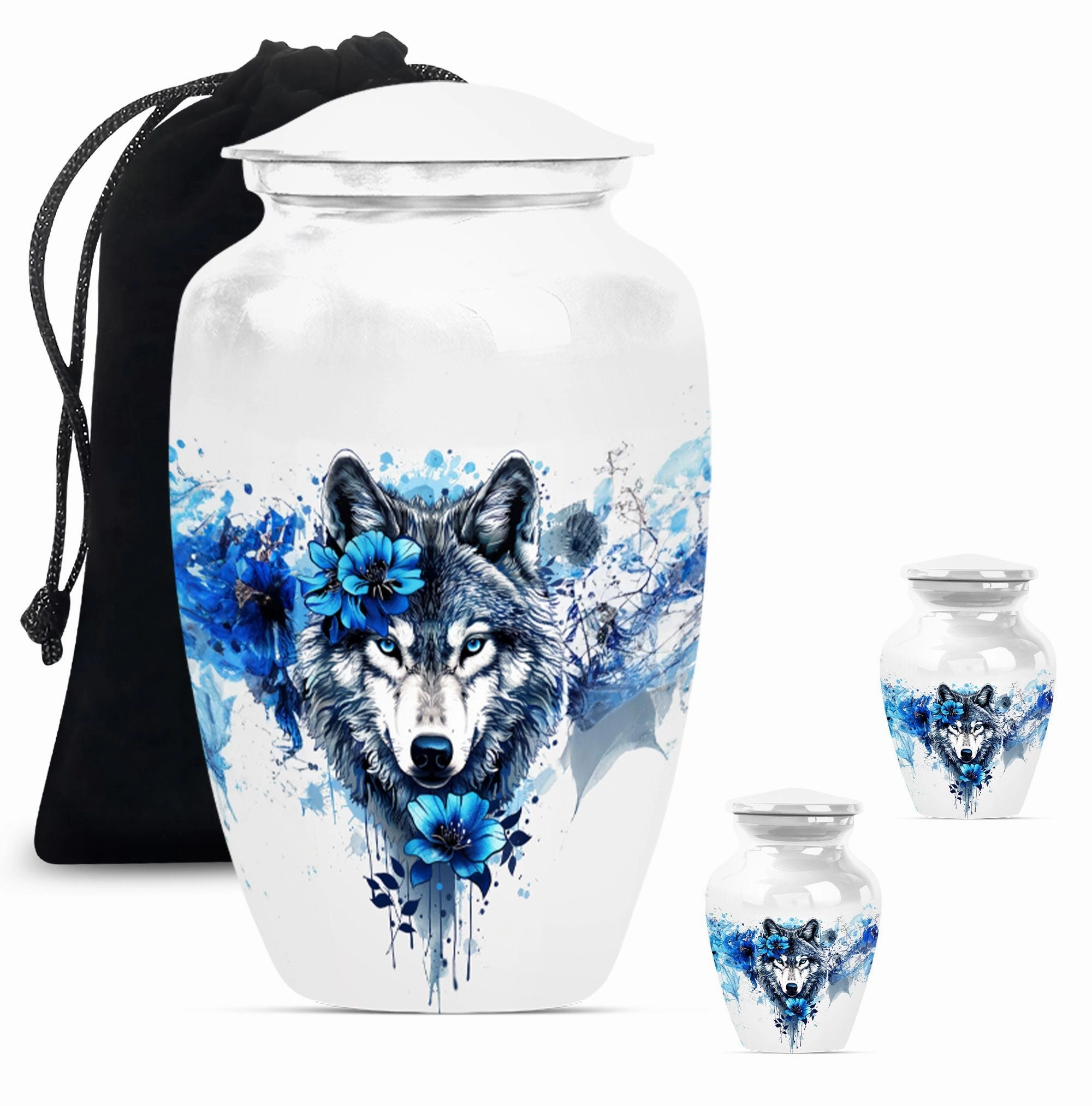 Aurora: Wolf-theme Large Cremation Urn for Cherished Ashes