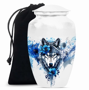 Aurora: Wolf-theme Large Cremation Urn for Cherished Ashes