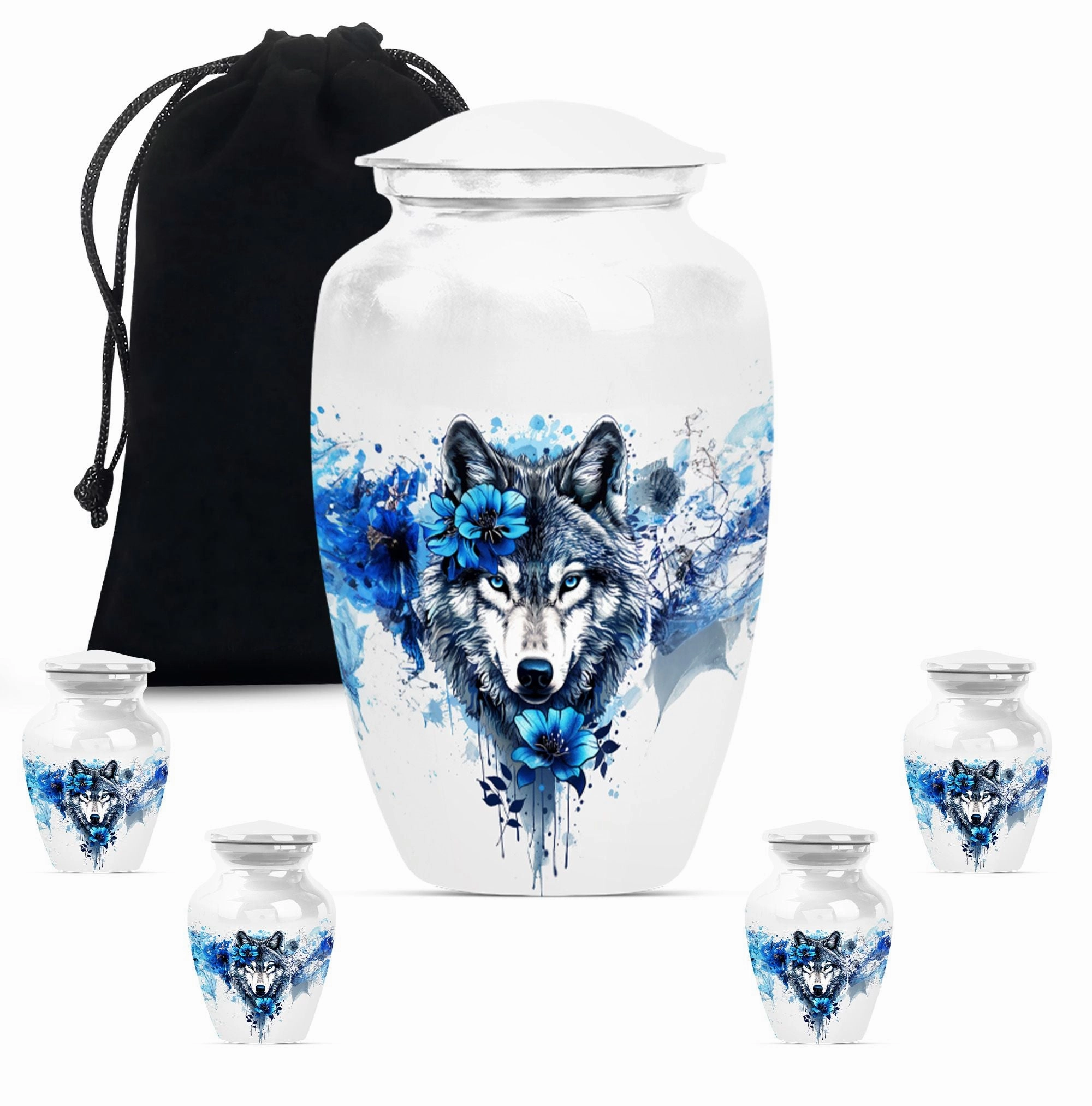 Aurora: Wolf-theme Large Cremation Urn for Cherished Ashes