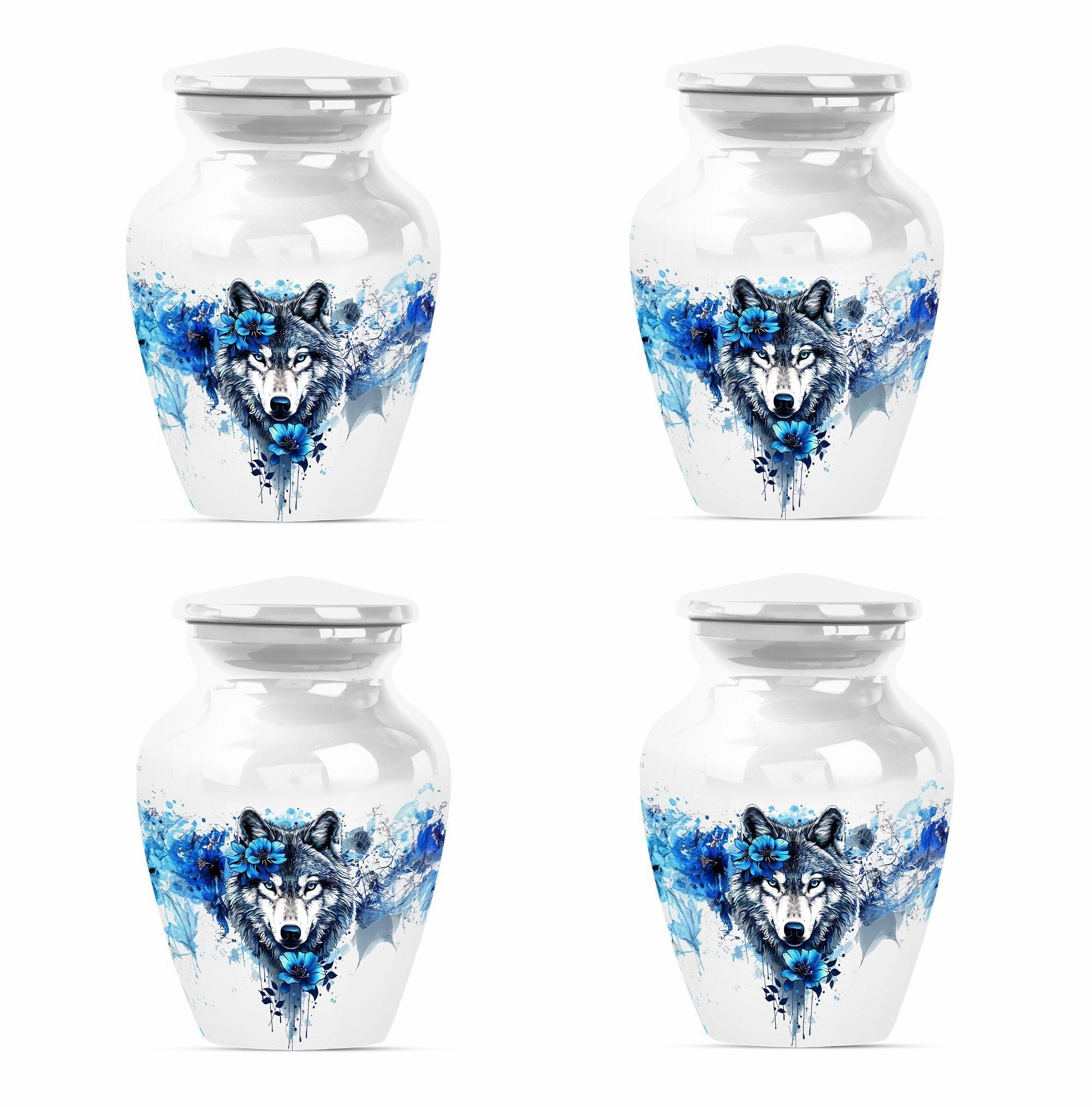 Aurora: Wolf-theme Large Cremation Urn for Cherished Ashes