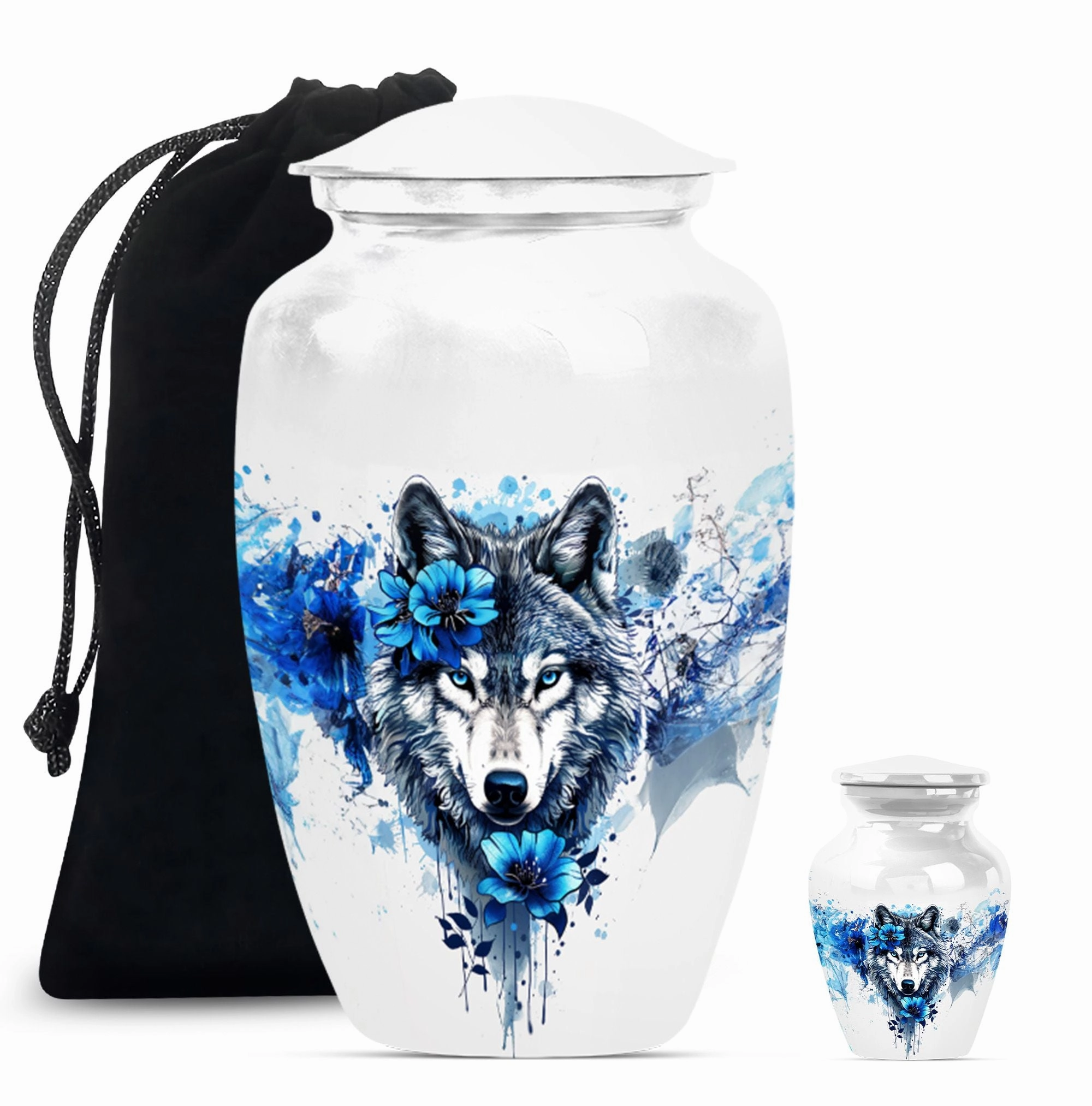 Aurora: Wolf-theme Large Cremation Urn for Cherished Ashes