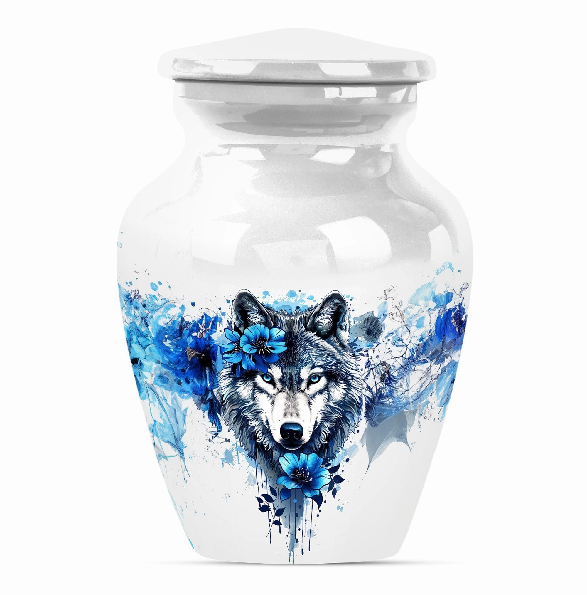 Aurora: Wolf-theme Large Cremation Urn for Cherished Ashes
