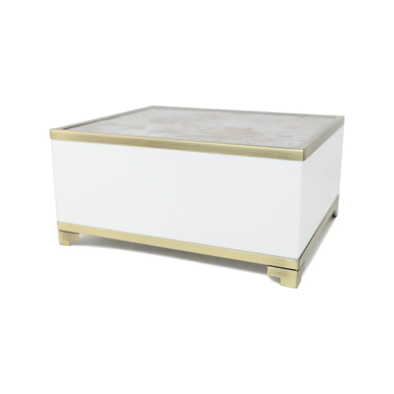 Autumn Leaves Modern Glass Cremation Box in Large