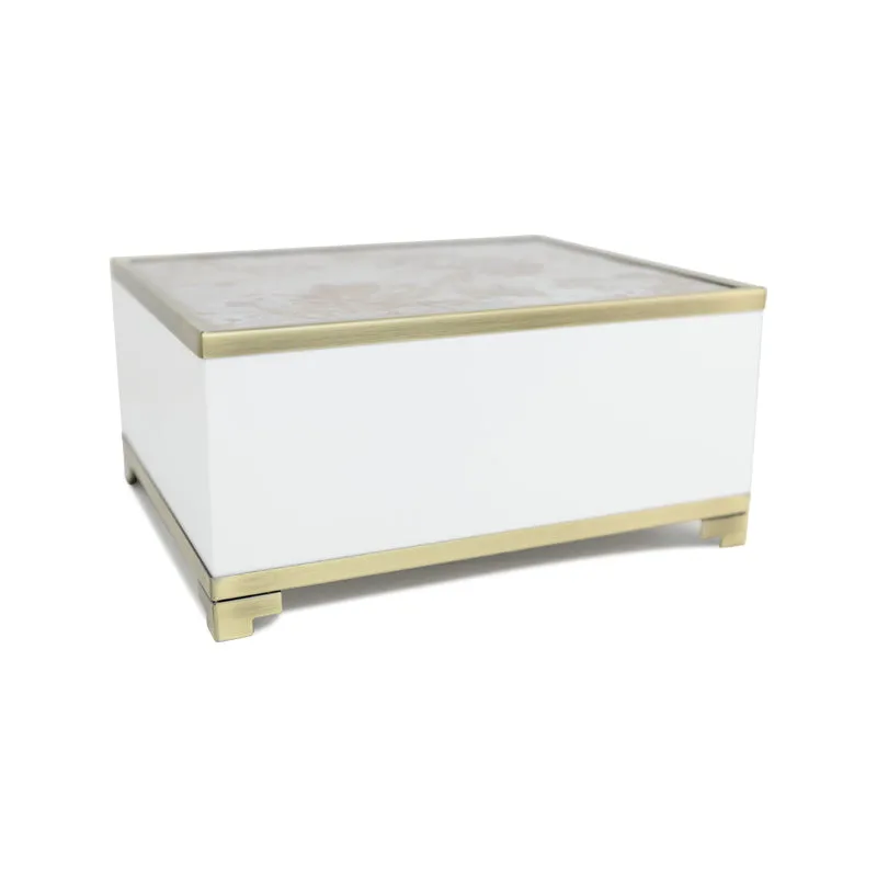 Autumn Leaves Modern Glass Cremation Box in Large