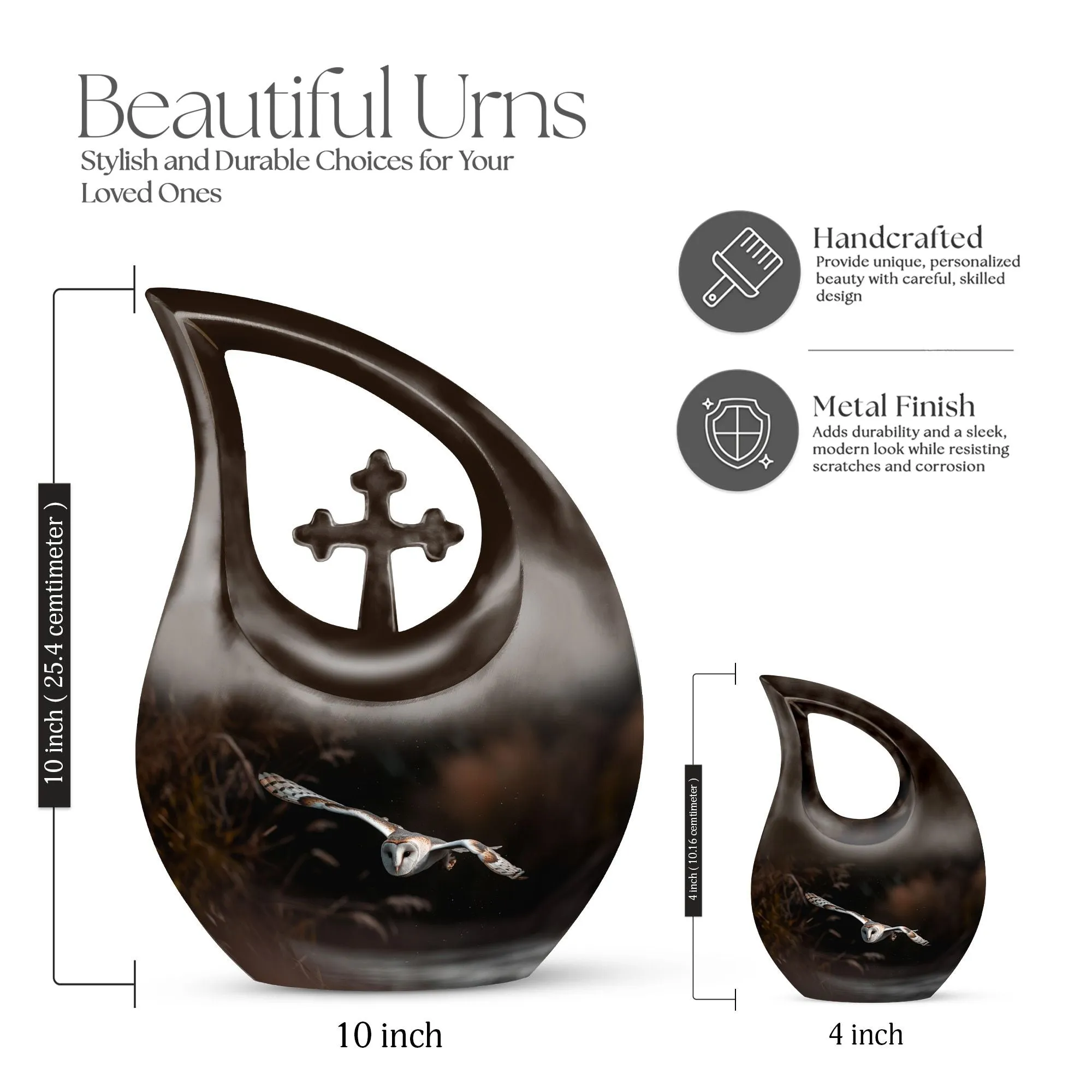 Barn Owl Urn- Memorial Cremation Urn For Ashes
